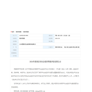2024年度南京市社会组织等级评估结果公示