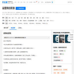 运营岗位职责（工作内容，是做什么的） - 职友集